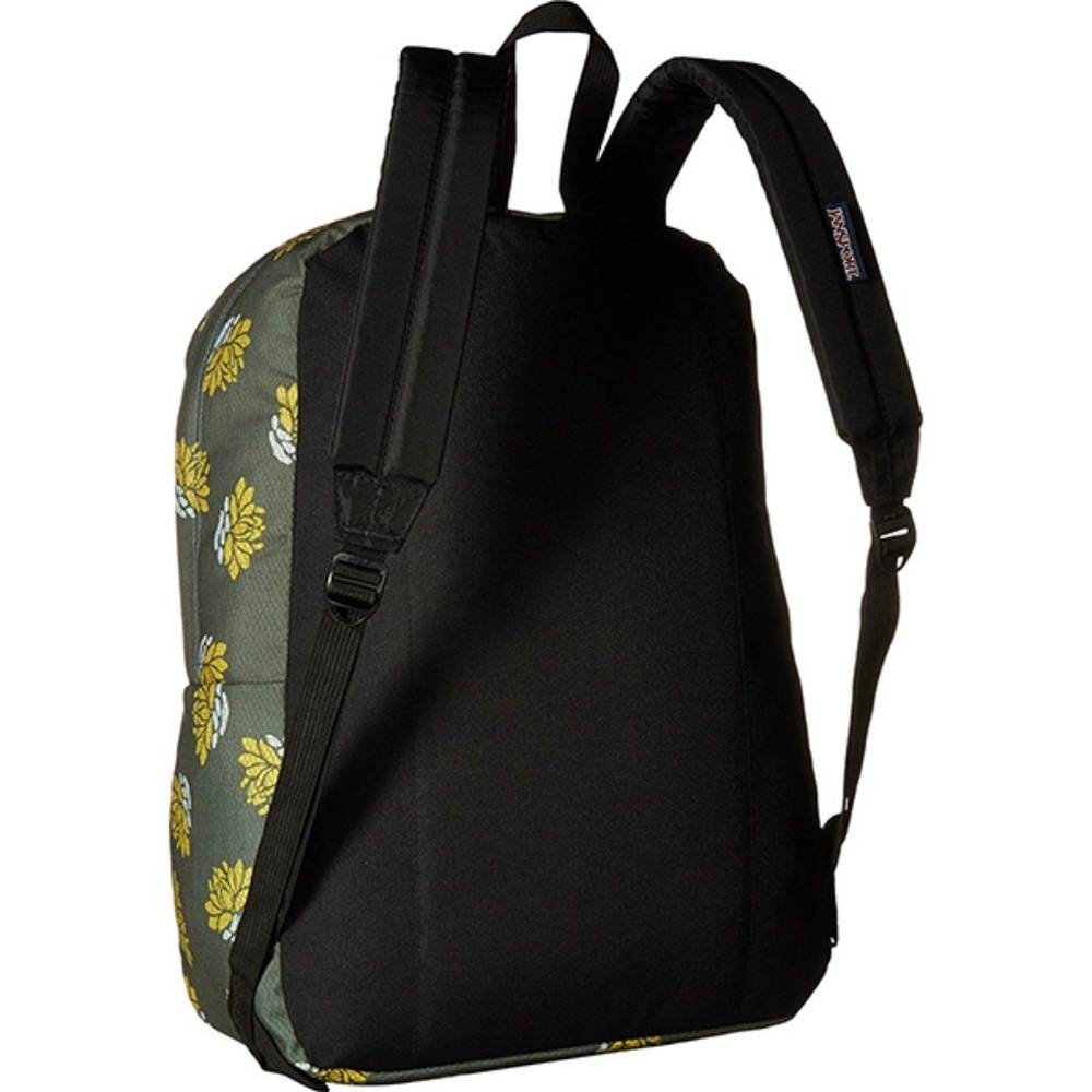 JanSport SuperBreak Muted Green & Yellow Lilly Flower Floral Print Backpack - Picture 5 of 6